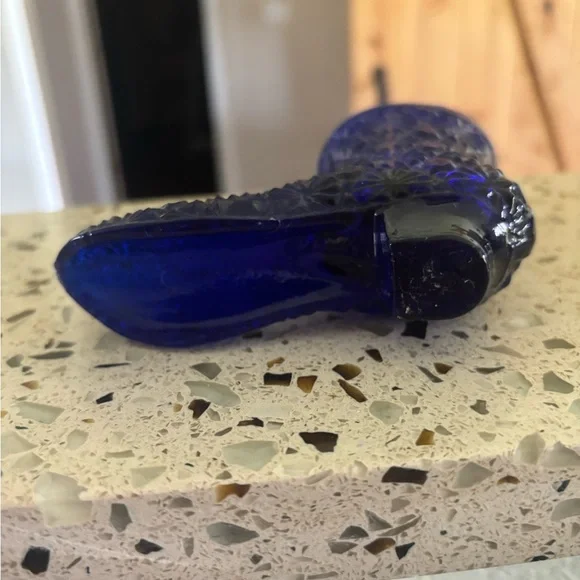 Vintage Cobalt Blue Glass Boot Figurine - Picture 2 of 4